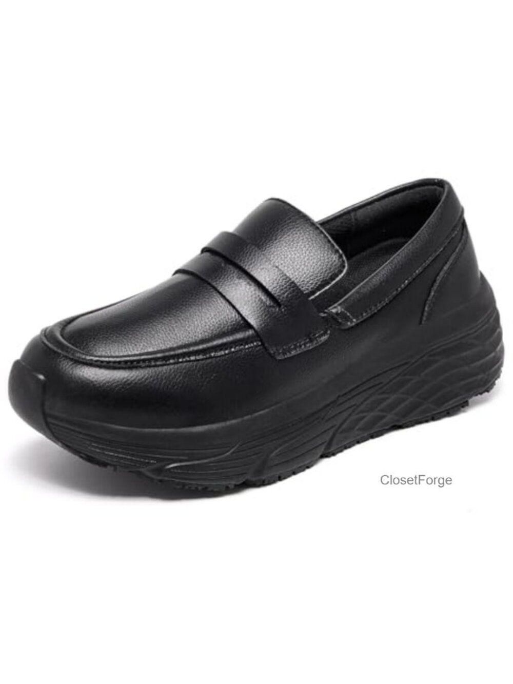 Women's Non Slip Work Shoes Slip Resistant Waterproof Faux Leather Loafers Food